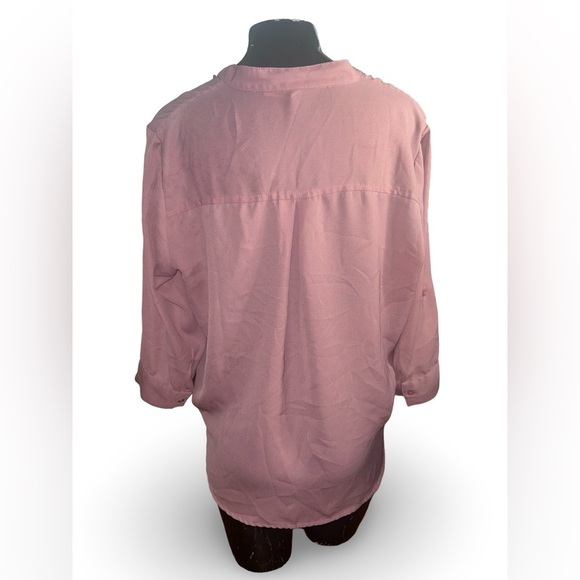 Live 4 Truth Women's Blush Pink Tie Front V-Neck Blouse Size L - Picture 2 of 6